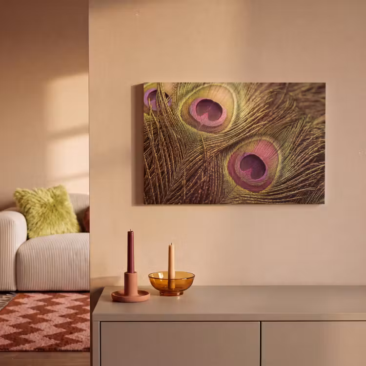Canvas schilderij - Pauw - Veren - Paars - Groen — 2