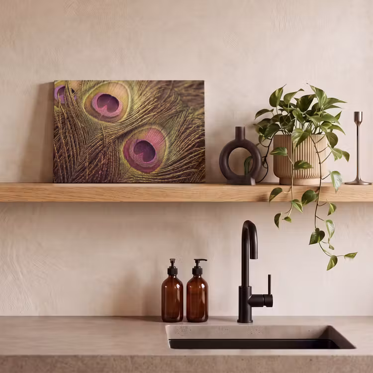 Canvas schilderij - Pauw - Veren - Paars - Groen — 3