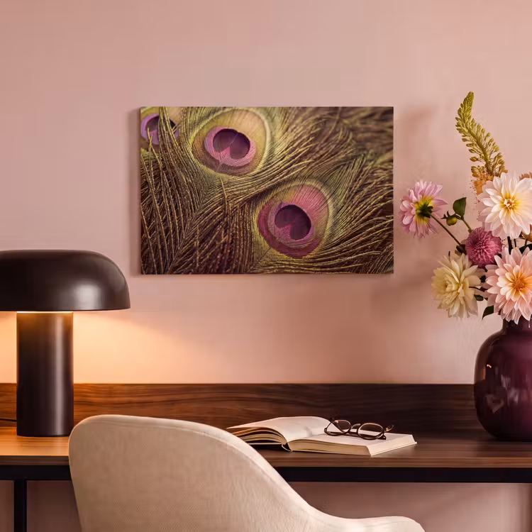Canvas schilderij - Pauw - Veren - Paars - Groen — 4
