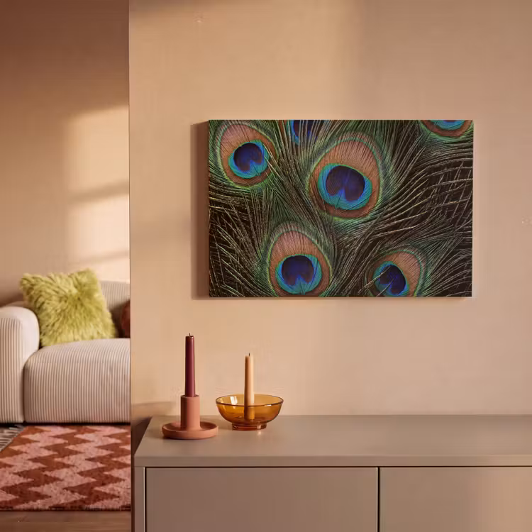 Canvas schilderij - Pauwenveren - Klassiek - Groen — 2