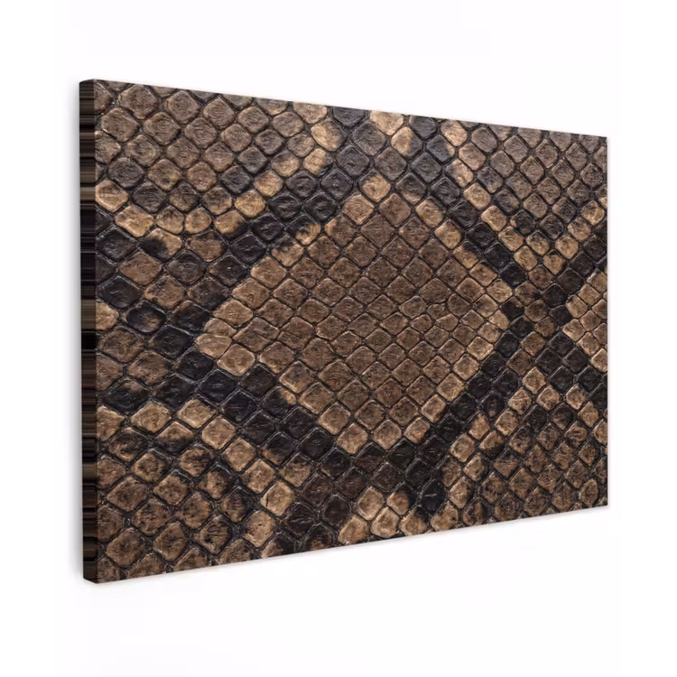 Canvas schilderij - Python - Schubben - Brons — 1