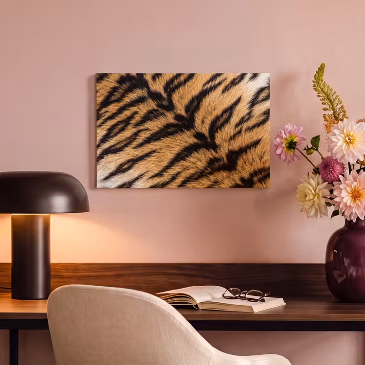 Canvas schilderij - Realistisch - Tijgervacht - Zwart — 4