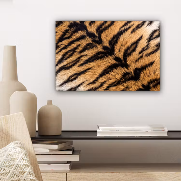 Canvas schilderij - Realistisch - Tijgervacht - Zwart — 5