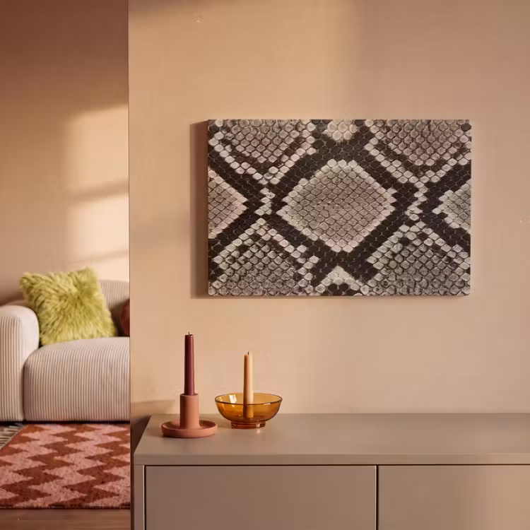 Canvas schilderij - Slangenleer - Patroon - Beige — 2