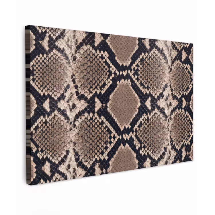 Canvas schilderij - Slangenprint - Python - Bruin — 1