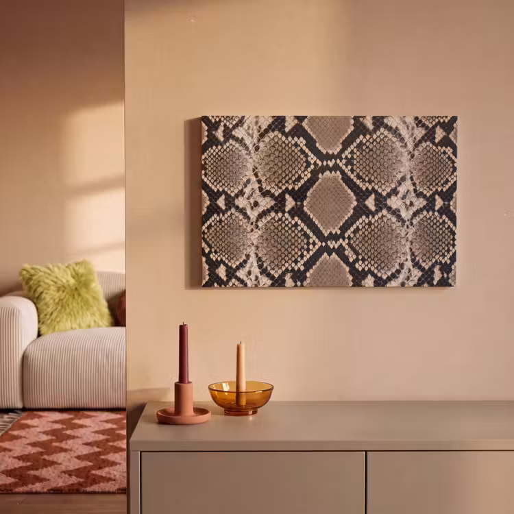 Canvas schilderij - Slangenprint - Python - Bruin — 2