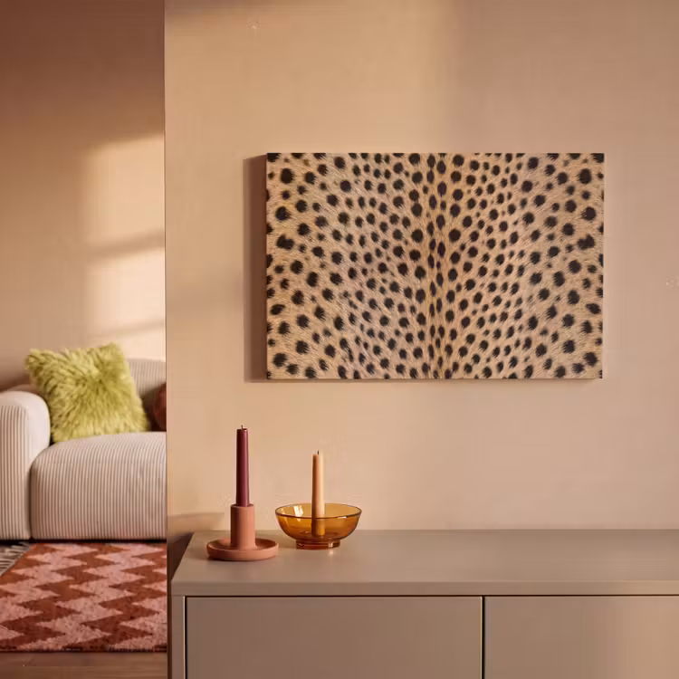 Canvas schilderij - Vacht - Jachtluipaard - Zwart - Wit — 2