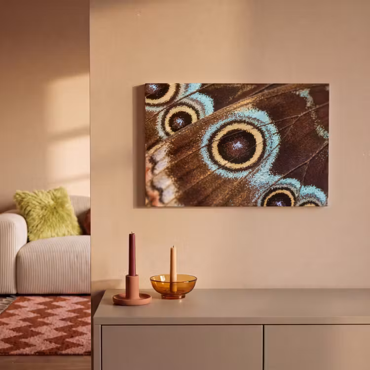 Canvas schilderij - Vleugels - Vlinder - Blauw — 2