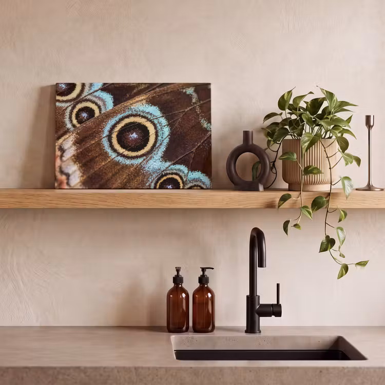 Canvas schilderij - Vleugels - Vlinder - Blauw — 3