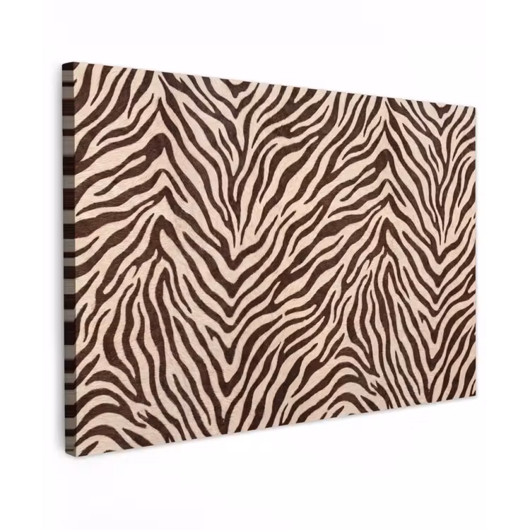 Canvas schilderij - Zebra - Strepen - Bruin — 1
