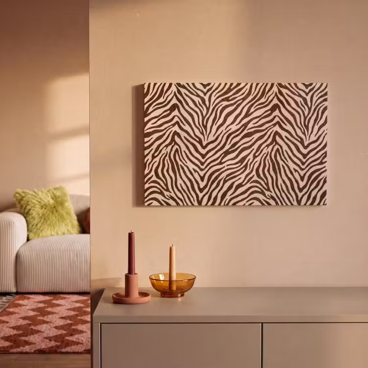 Canvas schilderij - Zebra - Strepen - Bruin — 2