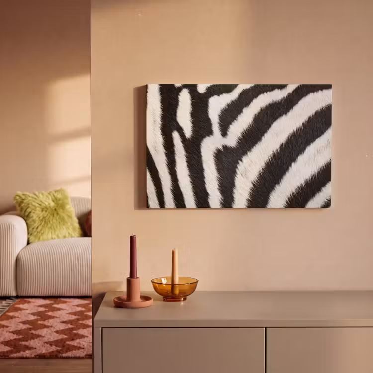 Canvas schilderij - Zebra - Vacht - Klassiek - Zwart - Wit — 2