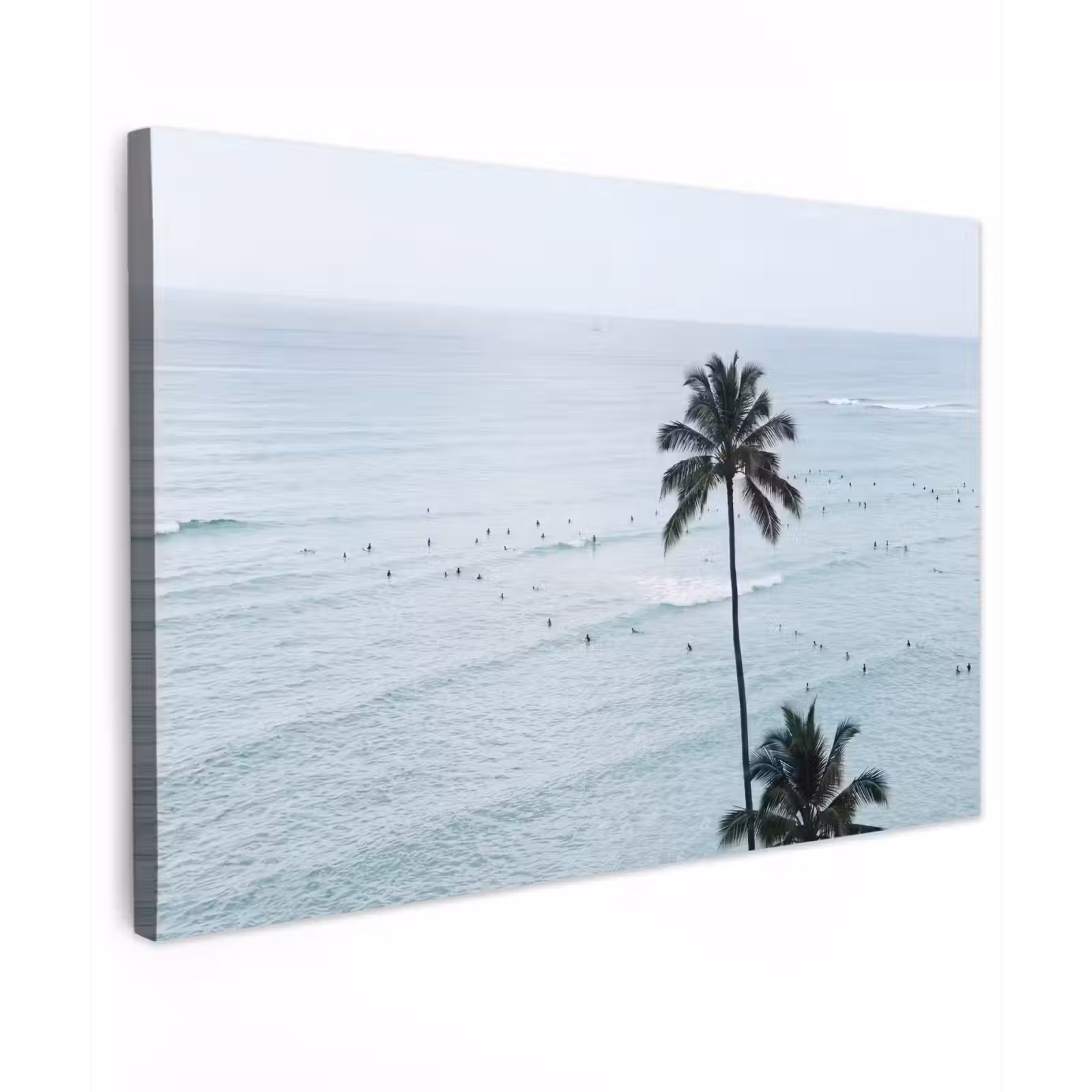 Canvas schilderij - Oceaan - Palmbomen - Surfers — 1