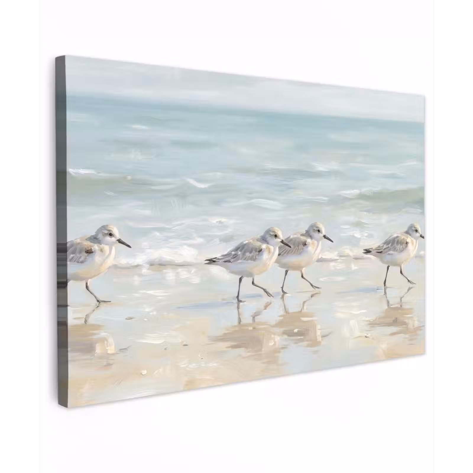 Canvas schilderij - Vogels - Strand - Zee — 1