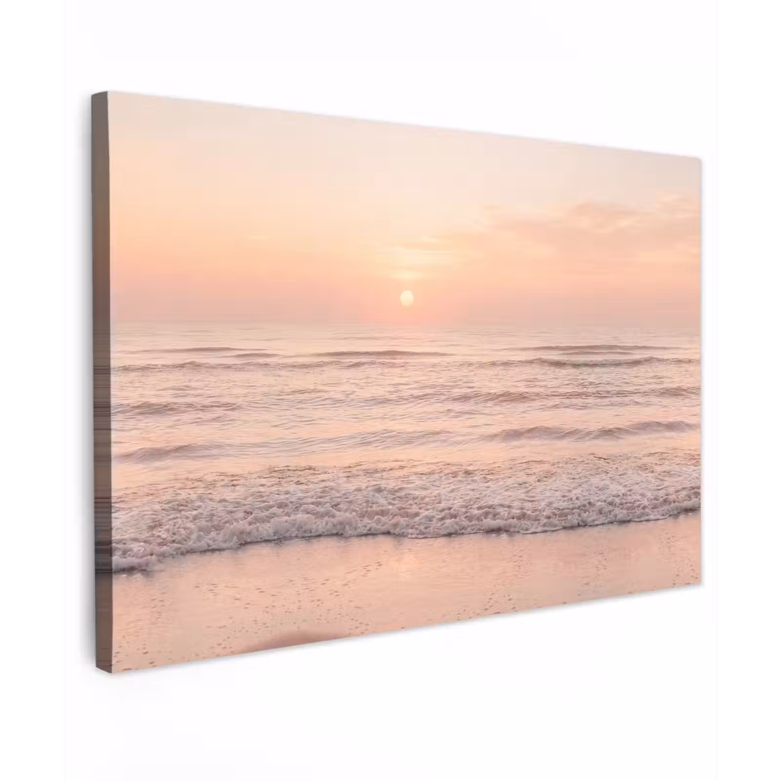 Canvas schilderij - Zon - Strand - Roze — 1