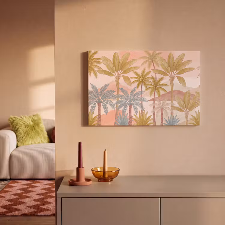 Canvas schilderij - Illustratie - Palmbomen - Kleurrijk — 2
