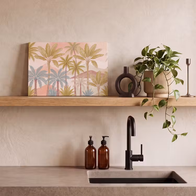 Canvas schilderij - Illustratie - Palmbomen - Kleurrijk — 3