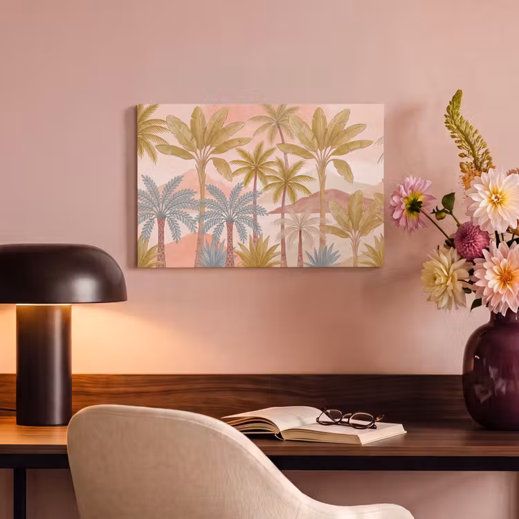 Canvas schilderij - Illustratie - Palmbomen - Kleurrijk — 4