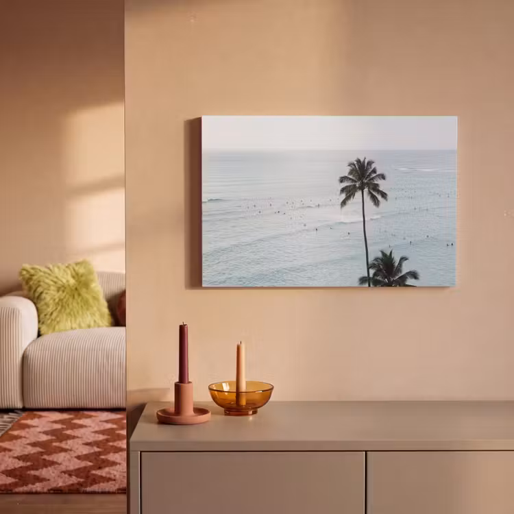 Canvas schilderij - Oceaan - Palmbomen - Surfers — 2