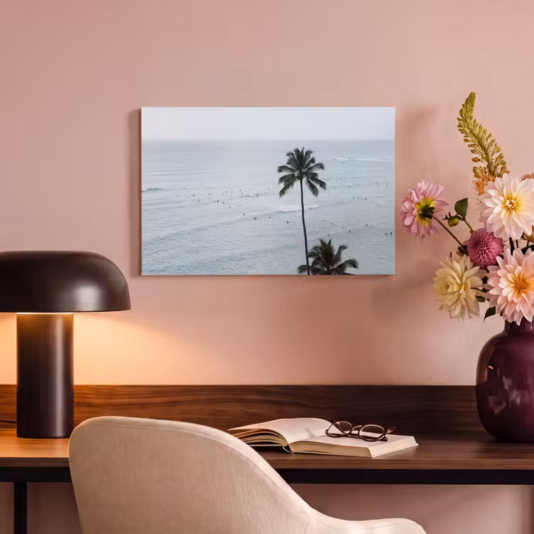 Canvas schilderij - Oceaan - Palmbomen - Surfers — 4