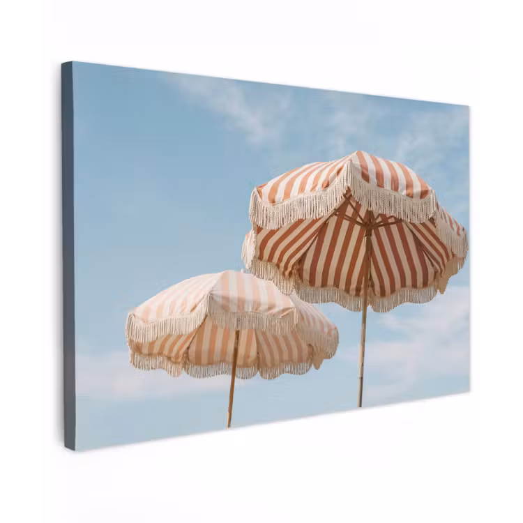 Canvas schilderij - Parasol - Lucht - Rood — 1