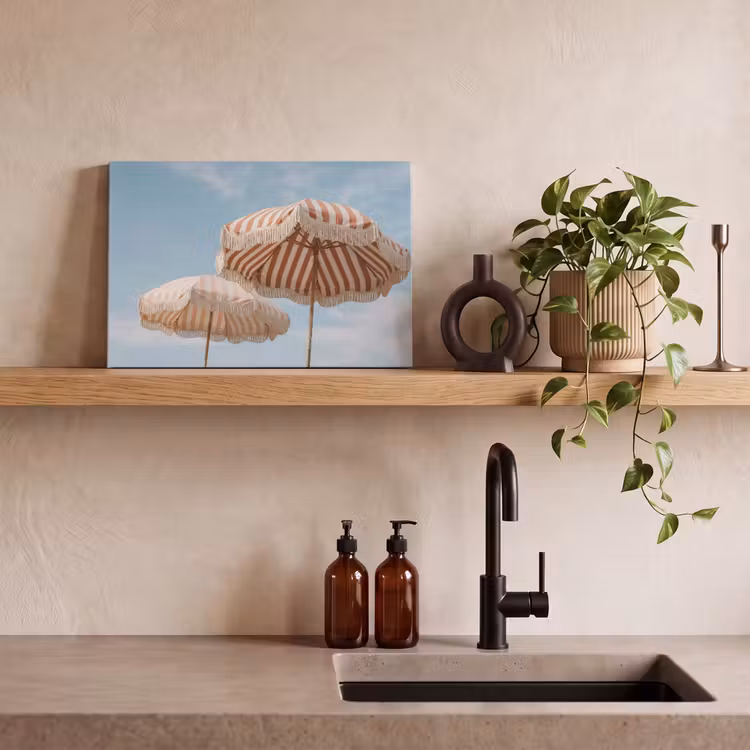 Canvas schilderij - Parasol - Lucht - Rood — 3