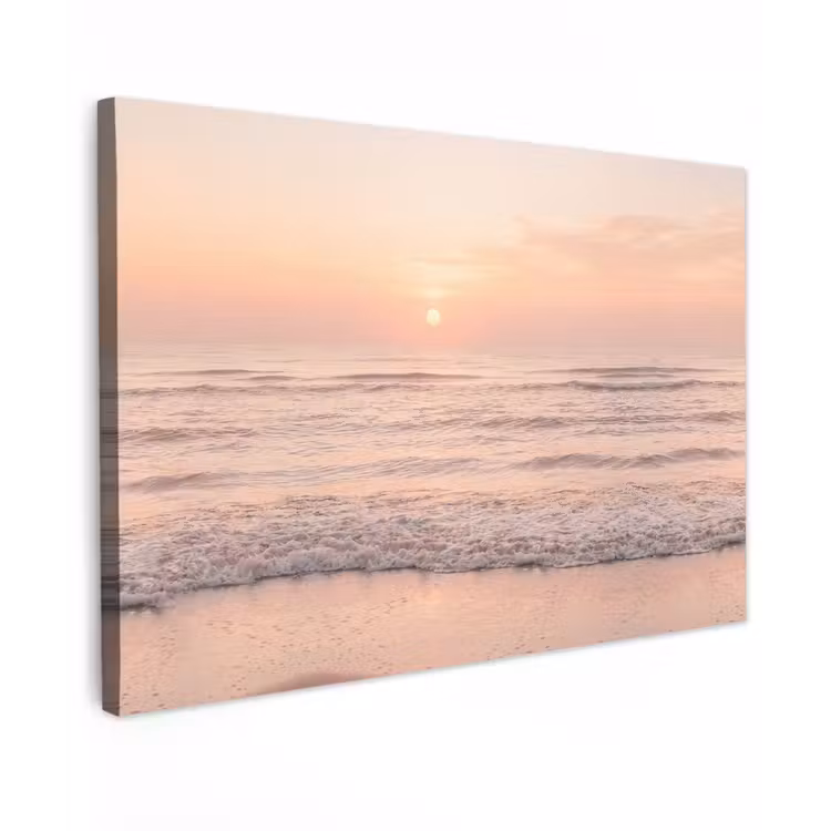 Canvas schilderij - Zon - Strand - Roze — 1