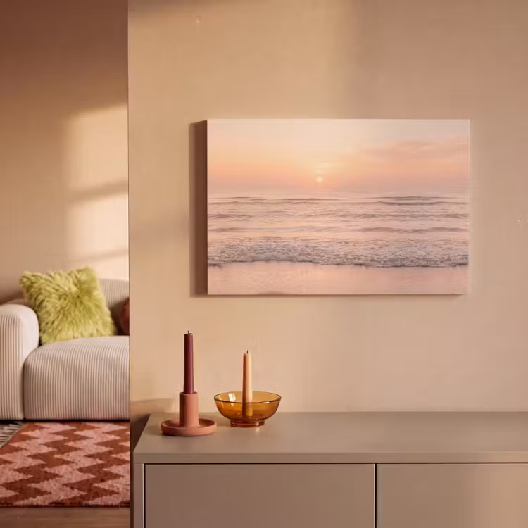 Canvas schilderij - Zon - Strand - Roze — 2