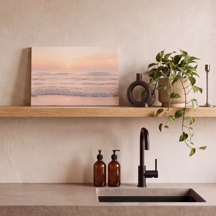 Canvas schilderij - Zon - Strand - Roze — 3
