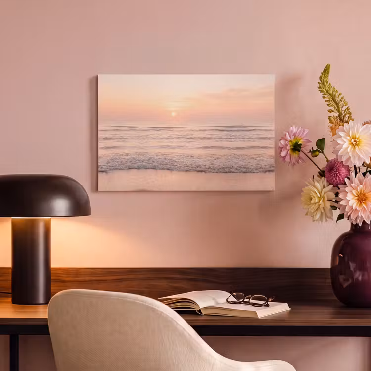 Canvas schilderij - Zon - Strand - Roze — 4