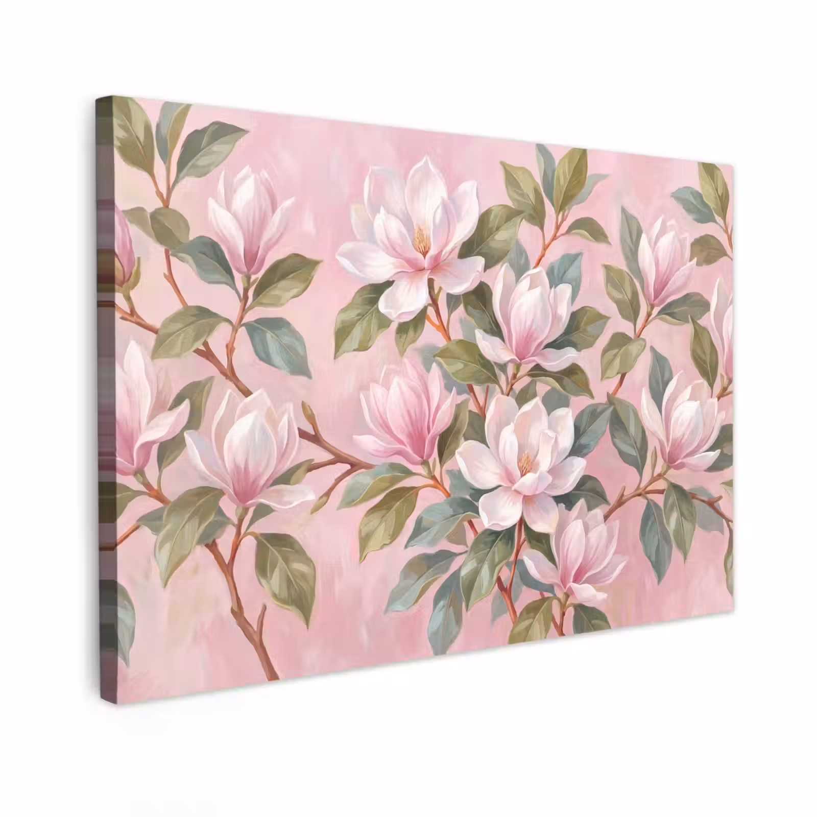 Canvas schilderij - Magnolia's - Patroon - Roze — 1