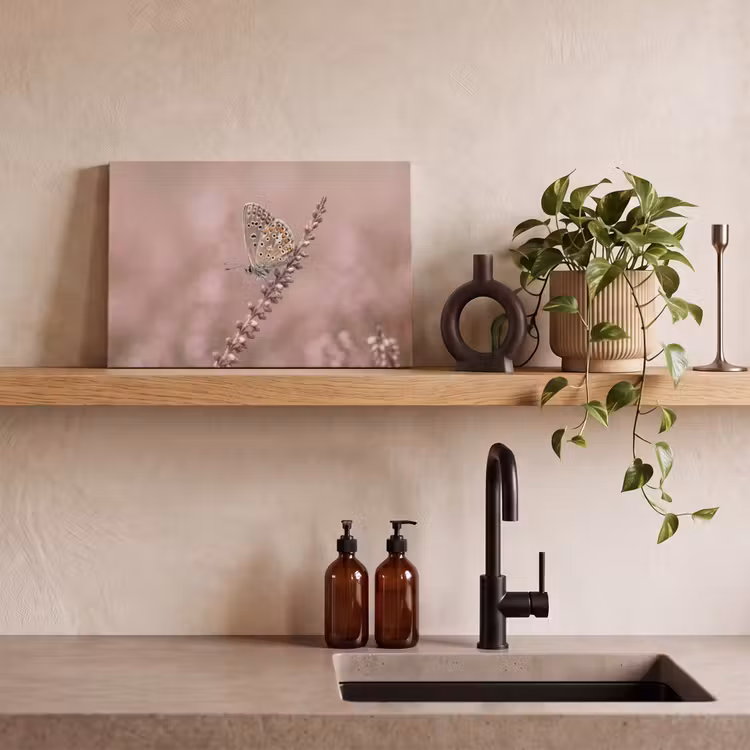 Canvas schilderij - Lavendel - Vlinder - Paars — 3