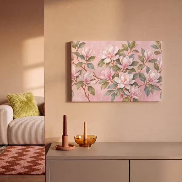 Canvas schilderij - Magnolia's - Patroon - Roze — 2