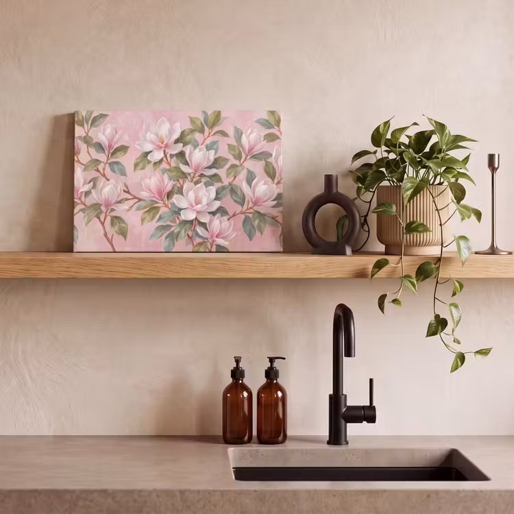 Canvas schilderij - Magnolia's - Patroon - Roze — 3