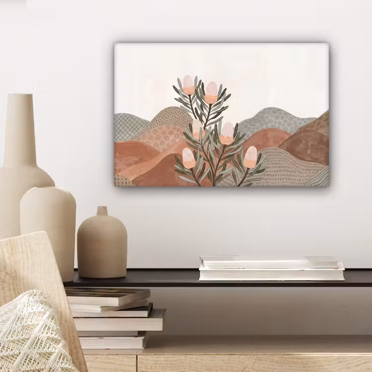 Canvas schilderij - Modern - Heuvels - Terracotta — 5