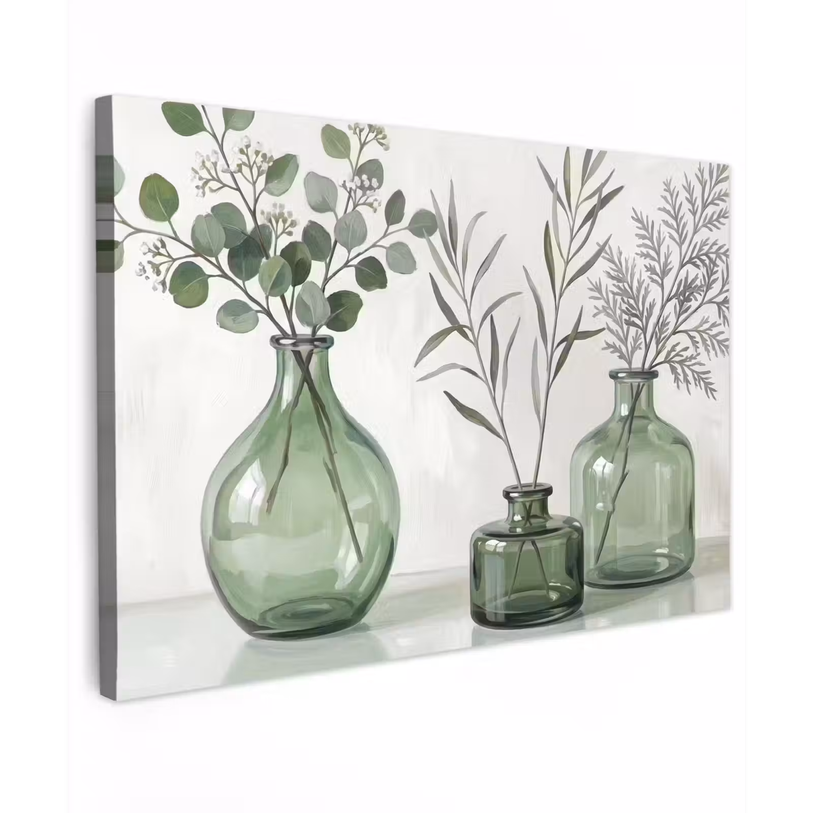Canvas schilderij - Vazen - Bladeren - Groen — 1