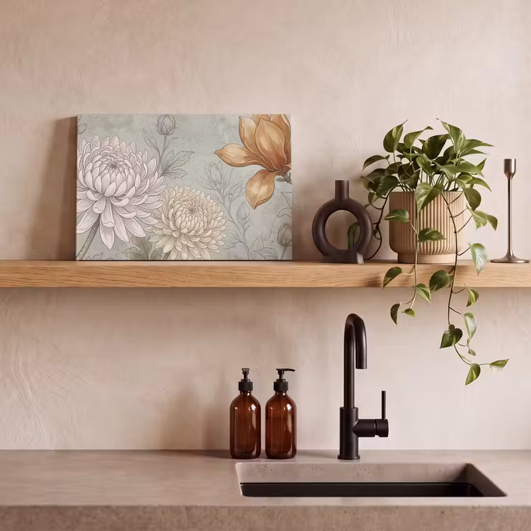 Canvas schilderij - Illustratie - Bloemen - Groen — 3
