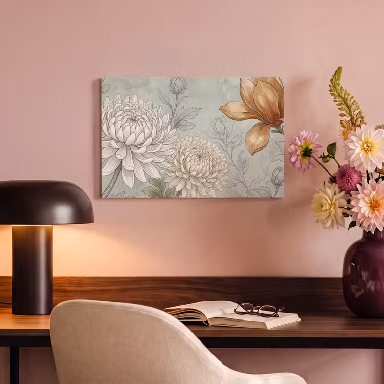 Canvas schilderij - Illustratie - Bloemen - Groen — 4