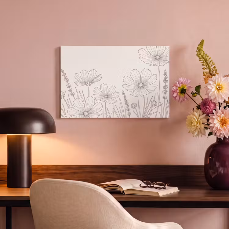 Canvas schilderij - Minimalistisch - Modern - Bloemen - Beige — 4