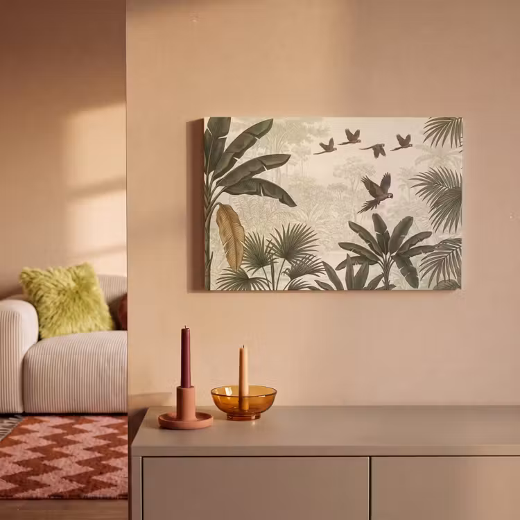 Canvas schilderij - Papagaaien - Jungle - Tropisch - Green — 2
