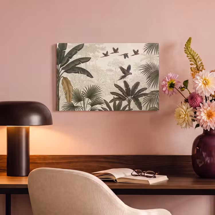 Canvas schilderij - Papagaaien - Jungle - Tropisch - Green — 4