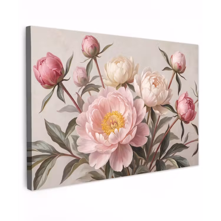 Canvas schilderij - Pioenrozen - Boeket - Roze — 1