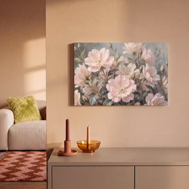 Canvas schilderij - Rozen - Illustratie - Roze — 2