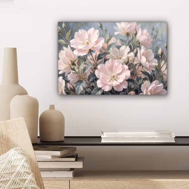 Canvas schilderij - Rozen - Illustratie - Roze — 5