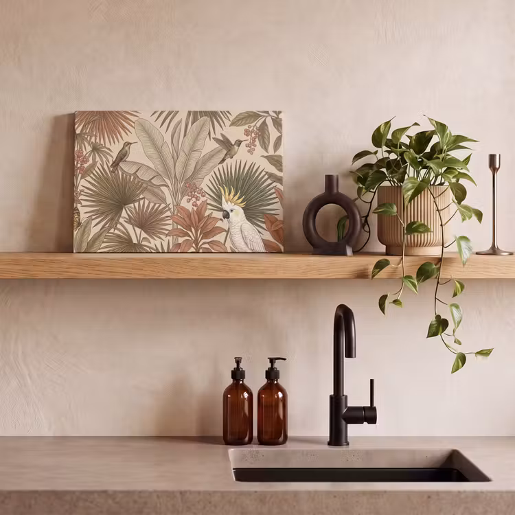 Canvas schilderij - Tropisch - Vogels - Beige — 3
