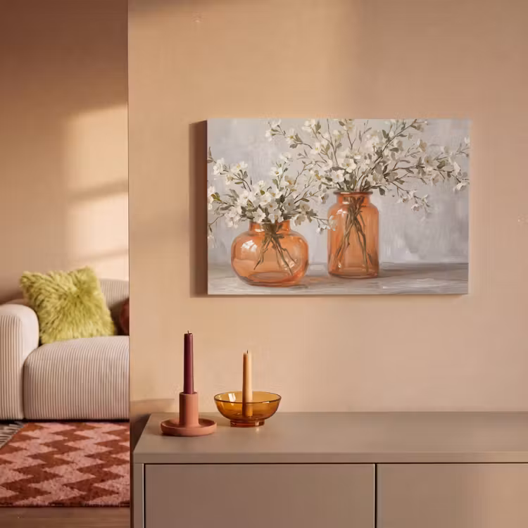 Canvas schilderij - Vazen - Bloemen - Oranje — 2