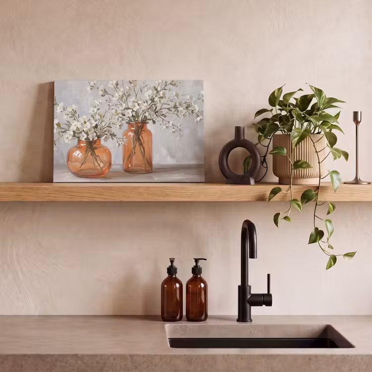 Canvas schilderij - Vazen - Bloemen - Oranje — 3