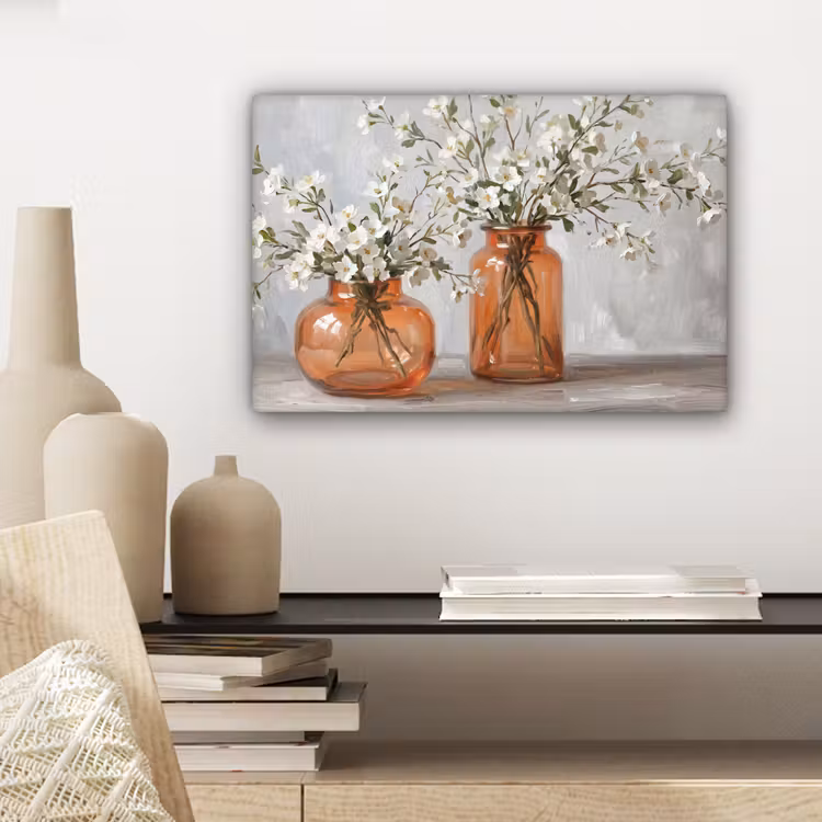Canvas schilderij - Vazen - Bloemen - Oranje — 5