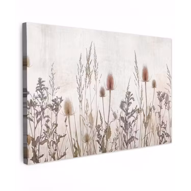 Canvas schilderij - Weidebloemen - Design - Sepia — 1