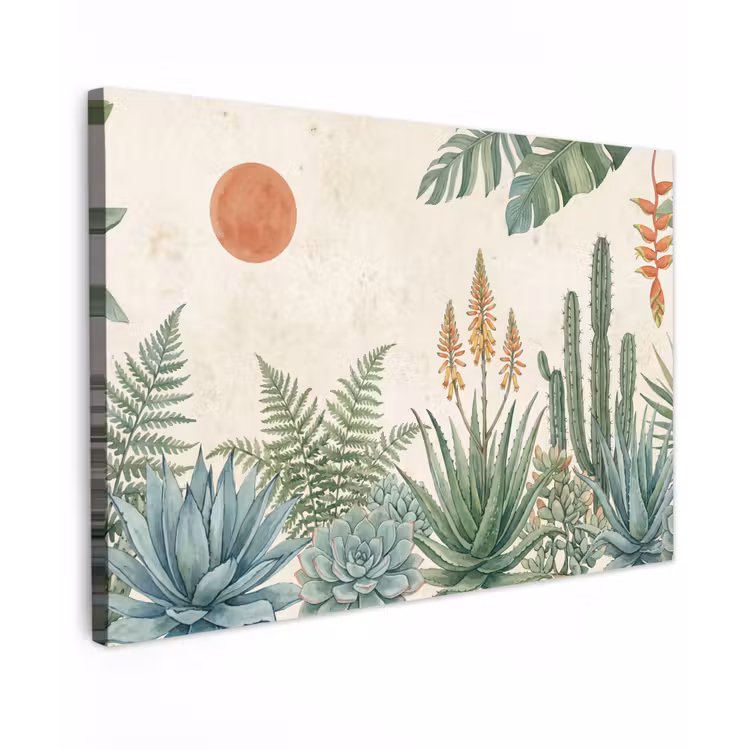 Canvas schilderij - Woestijn - Planten - Groen — 1